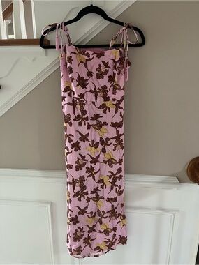 House of Harlow 1960 Pink Floral Tie-Strap Dress
